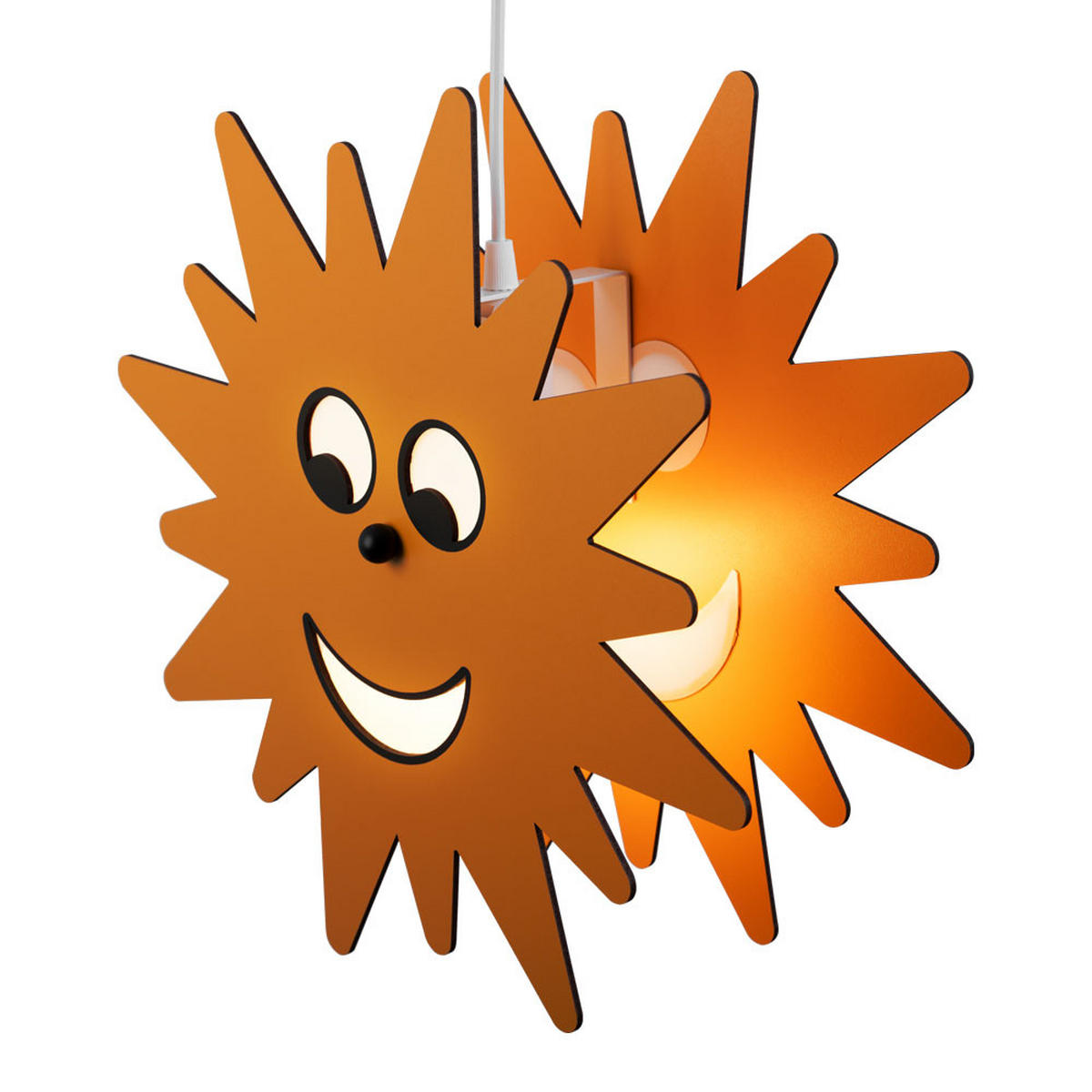 LED HÄNGELEUCHTE Holz Gelb Sonnen-Design - Gelb, Holz (38/38/110cm)