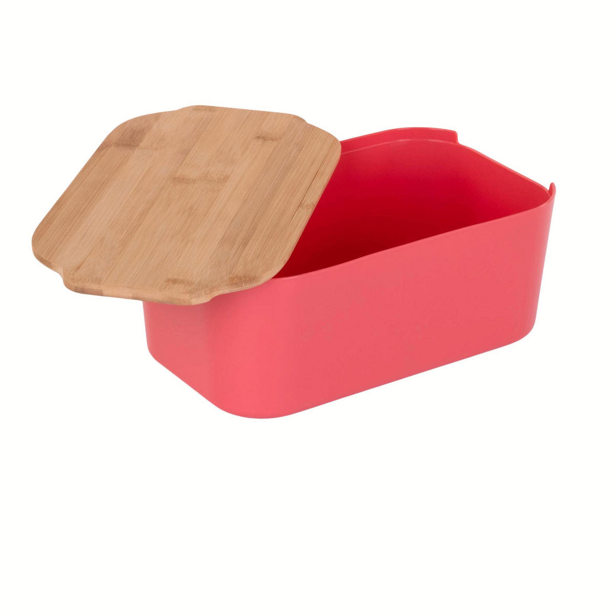 BROTKASTEN mit Bambusdeckel 33/18,5/12 cm - Rot, Kunststoff (18.5/12/33cm) - Excellent Houseware