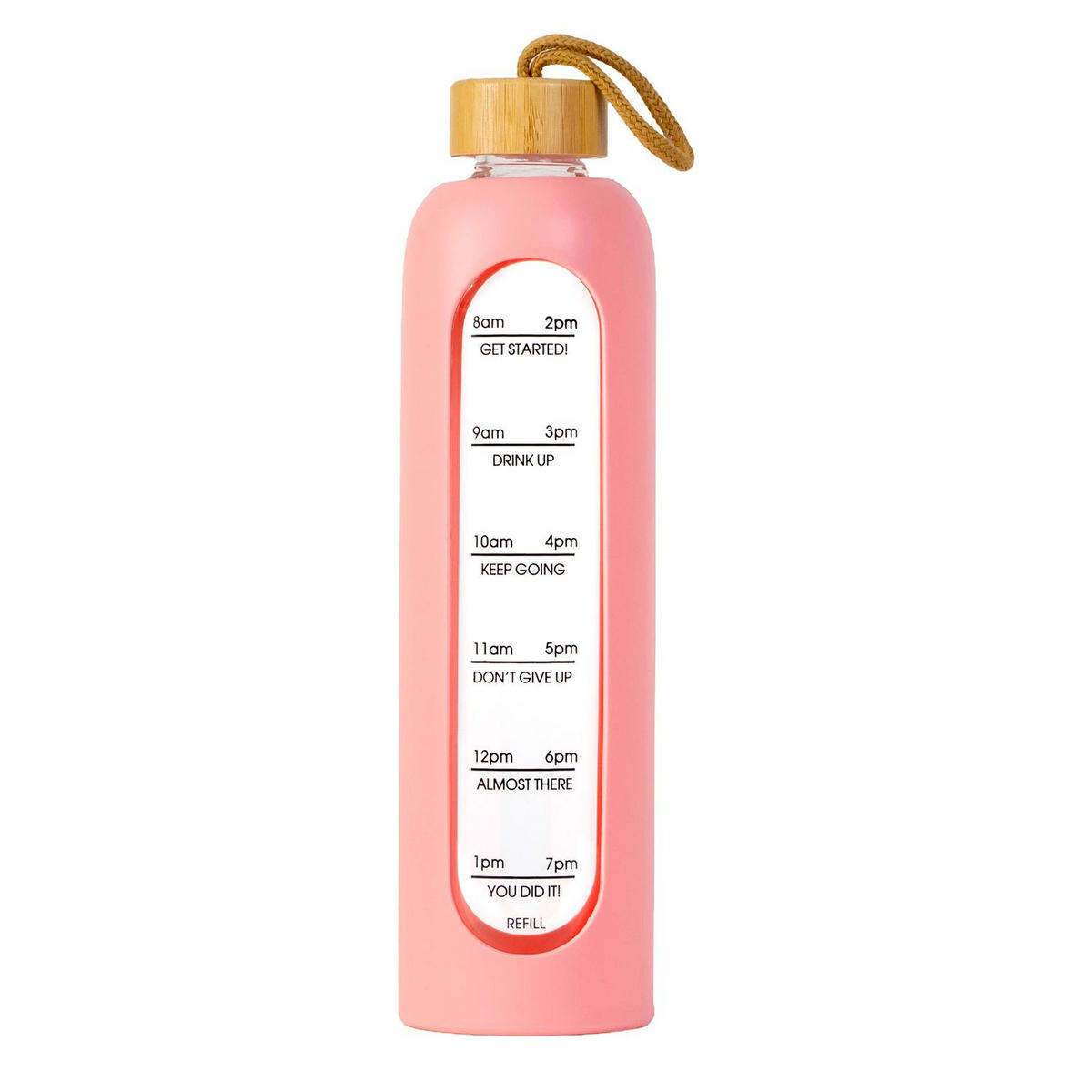 TRINKFLASCHE 900ml - Rosa, Glas (0.9L) - Intirilife