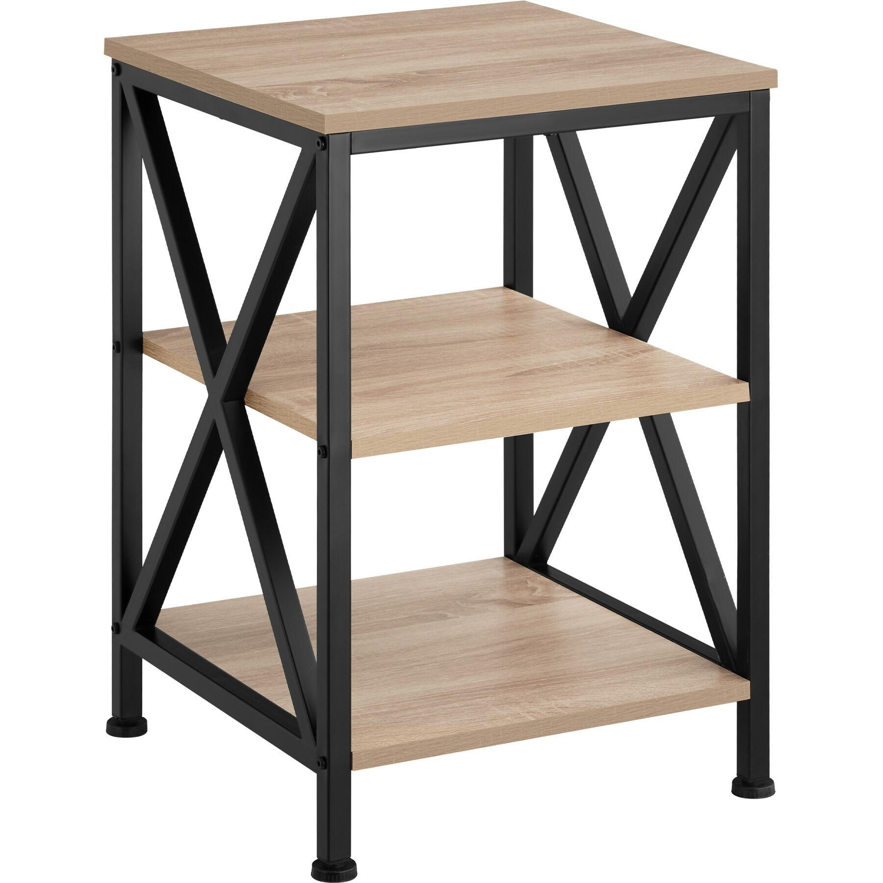 BEISTELLTISCH Nottingham,40,5 x 40,5 x 60,5 cm,Industrial Holz hell, Eiche Sonoma - Naturfarben, Holz (40.5/40.5/60.5cm) - tectake