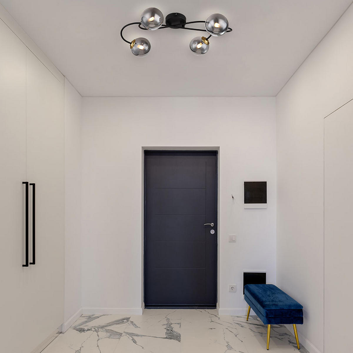 DECKENLEUCHTE Metall Glas Grau - Grau, Glas (52.5/30/15cm) - Globo Lighting