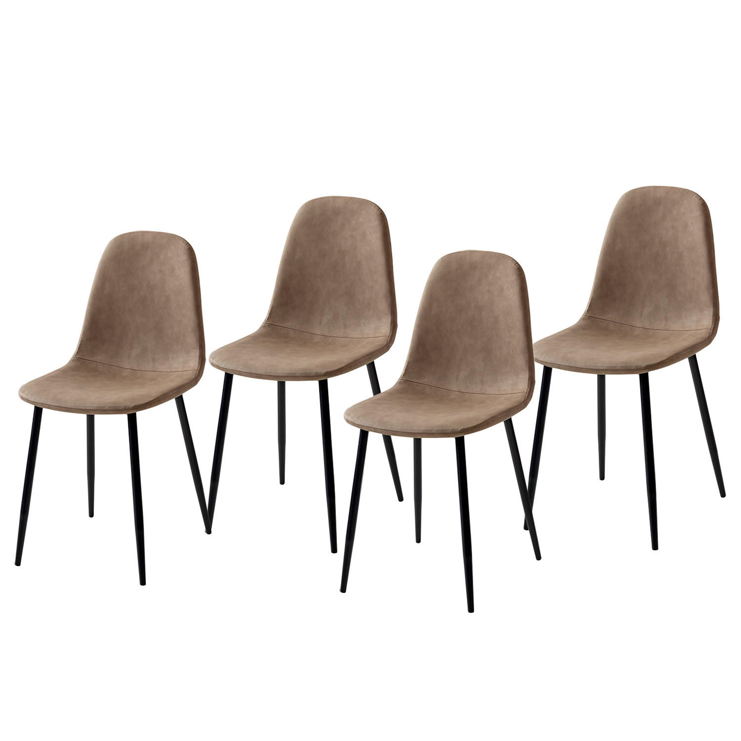 POLSTERSTUHL - Metall / Kunstleder - Braun, Kunststoff/Metall (44/87/53cm) - home24