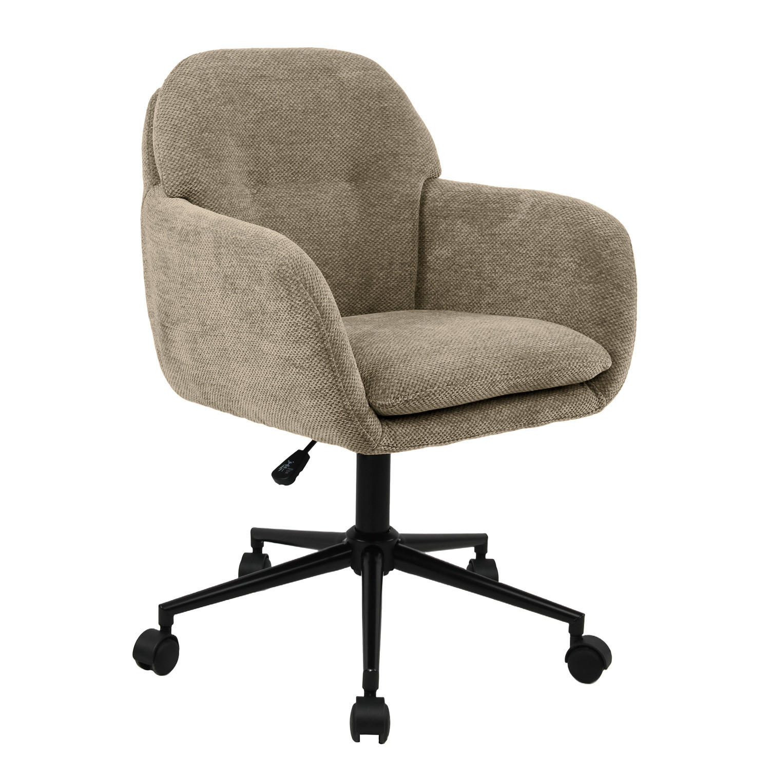 BÜRODREHSTUHL - Schwarz/Braun, Textil/Metall (61/85/61cm) - home24