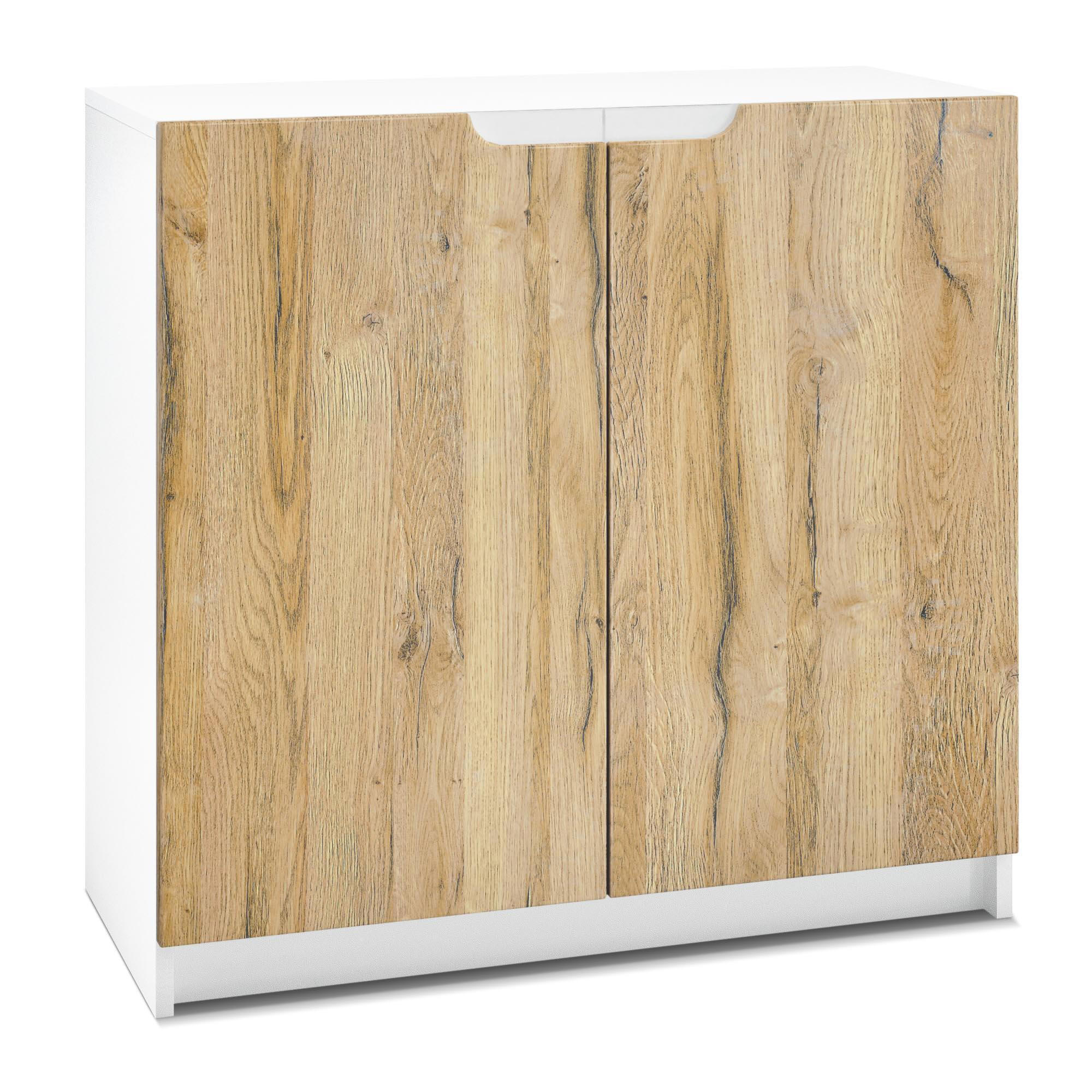 KOMMODE Logan Fronten in Eiche Natur - Eichefarben, Holzwerkstoff (82/78/37cm) - Vladon