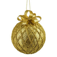 WEIHNACHTSKUGEL Santa Lila Styropor - Goldfarben, Kunststoff (12/12/14cm) - Mondex