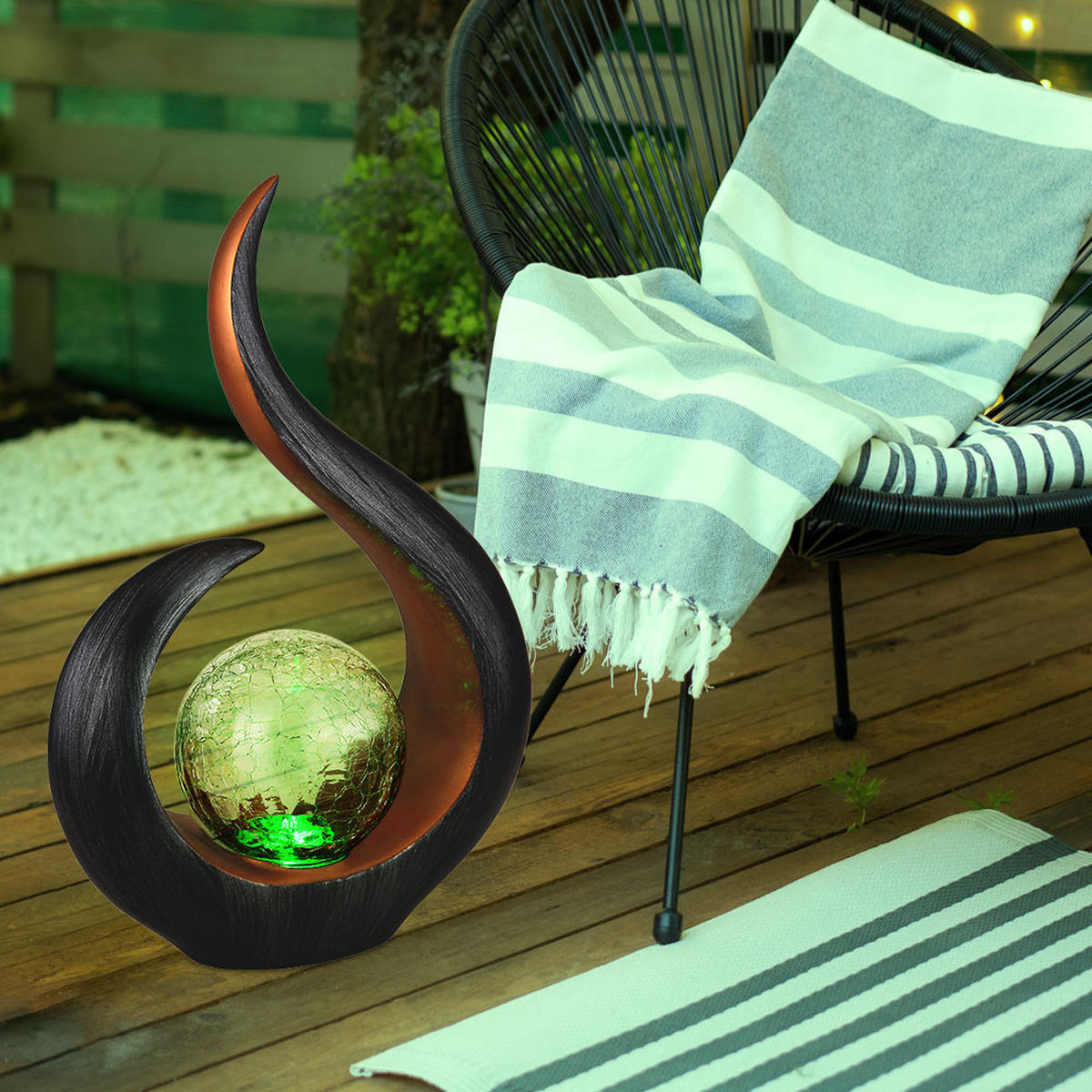 LED AUSSENLEUCHTE Solarlampe Schwarz matt 2er Set - Schwarz, Glas (22.5/10/33.5cm) - Globo Lighting