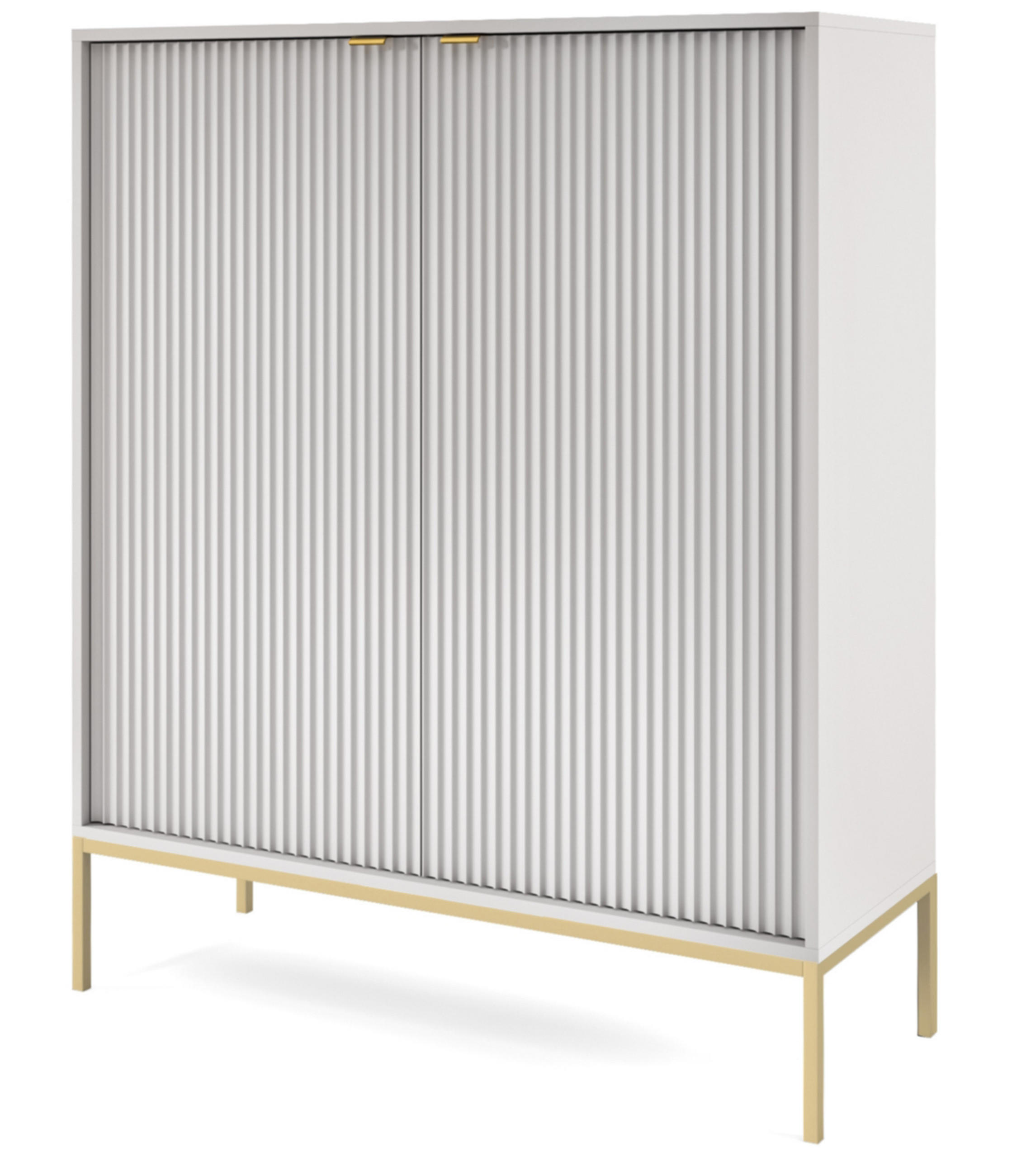 HIGHBOARD Vellore Grau mit goldenen Metallbeinen 104 cm - Goldfarben/Grau, Holzwerkstoff/Metall (104/125/39cm) - Selsey