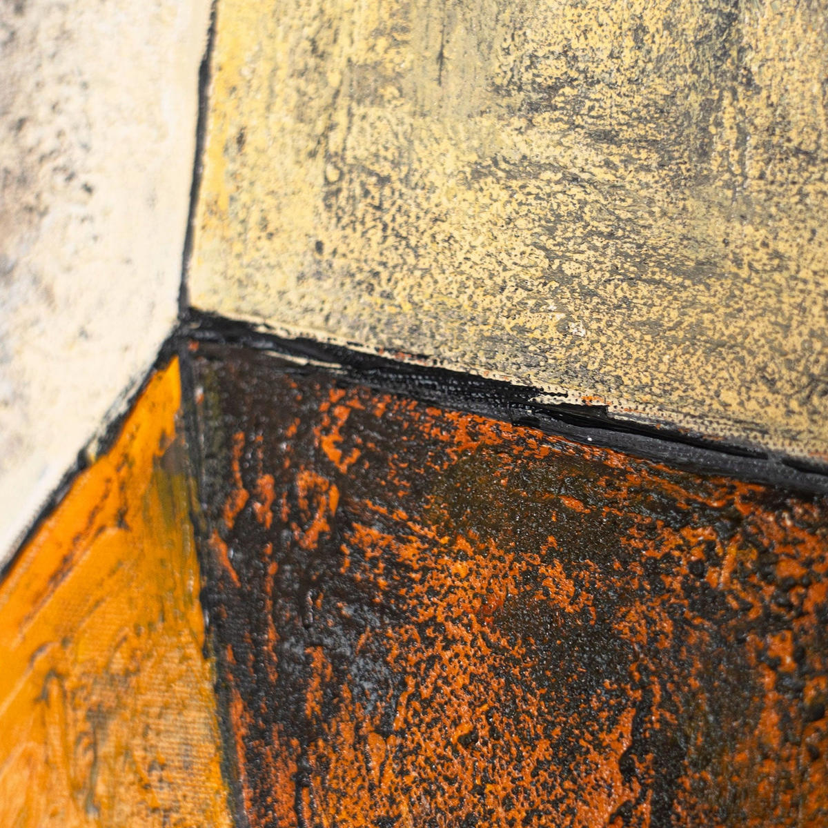 GEMÄLDE Begegnung der Ebenen Schattenfugenrahmen Grau 120x80 cm - Grau, Holz (120/80cm) - YS-art gallery
