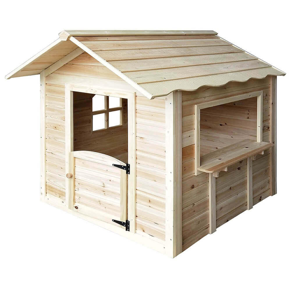 SPIELHAUS DER GROSSE PALAST - 106 x 111 cm Natur ohne Bank - Naturfarben, Holz (118.2/132.5/111cm) - Home Deluxe