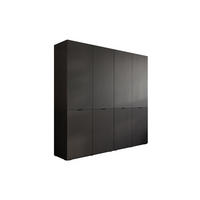 KLEIDERSCHRANK SANDBOX MODERN 200 202/49/200 cm Schwarzgrau / Schwarzgrau mit LED ohne Zusatzböden - Schwarz, Holzwerkstoff/Kunststoff (202/200/49cm) - Lookway