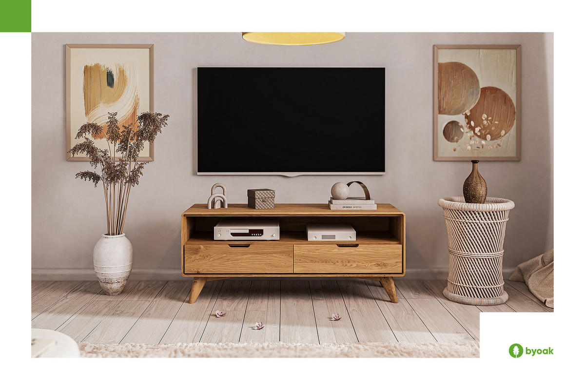 GREG HIFI-SCHRANK Kernbuche - Kernbuche, Holz (120/48/40cm) - byoak