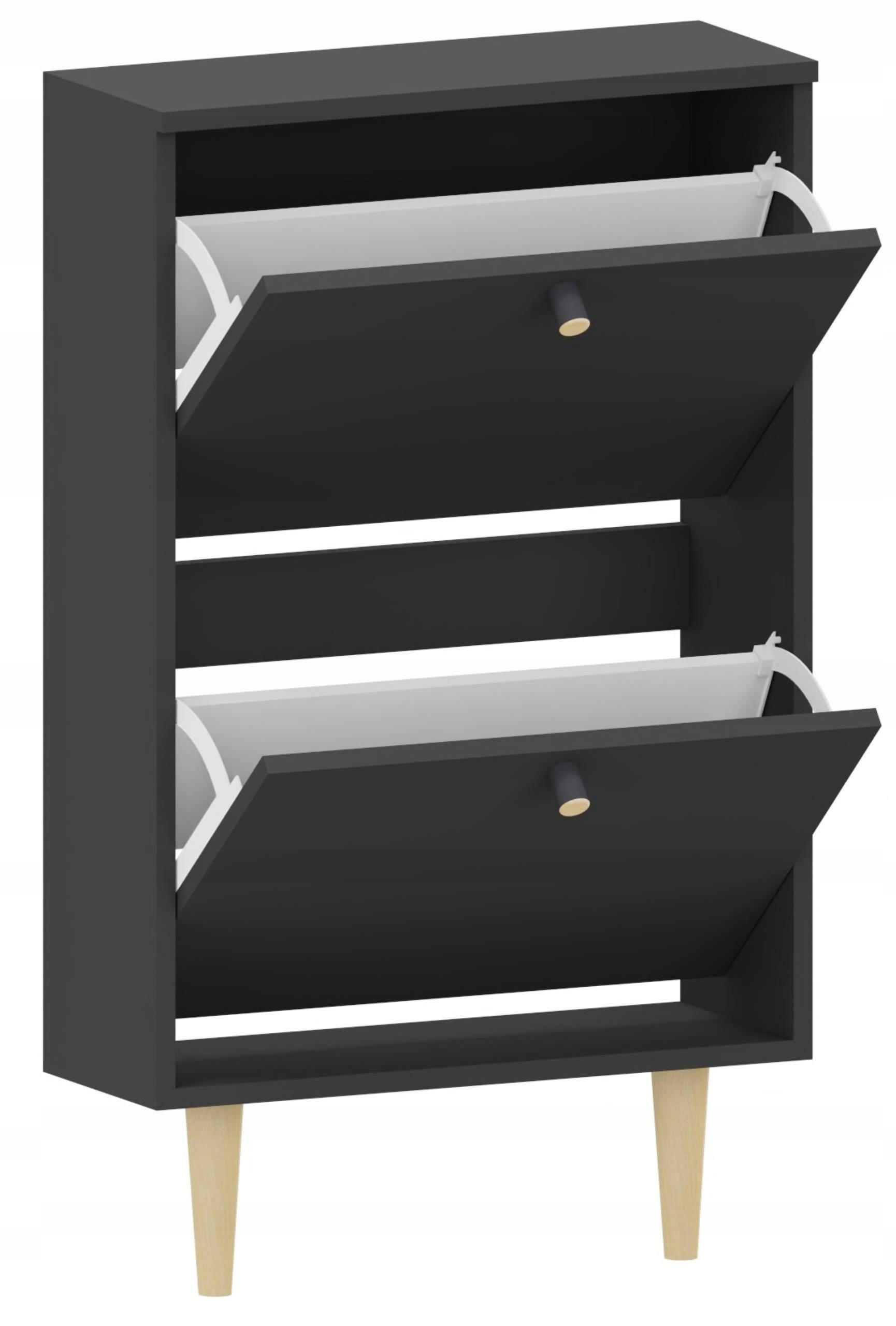 SCHUHSCHRANK Behamo 520 Schwarz 55/21/92 cm - Schwarz, Holzwerkstoff (55/92/21cm) - Matkam Möbel