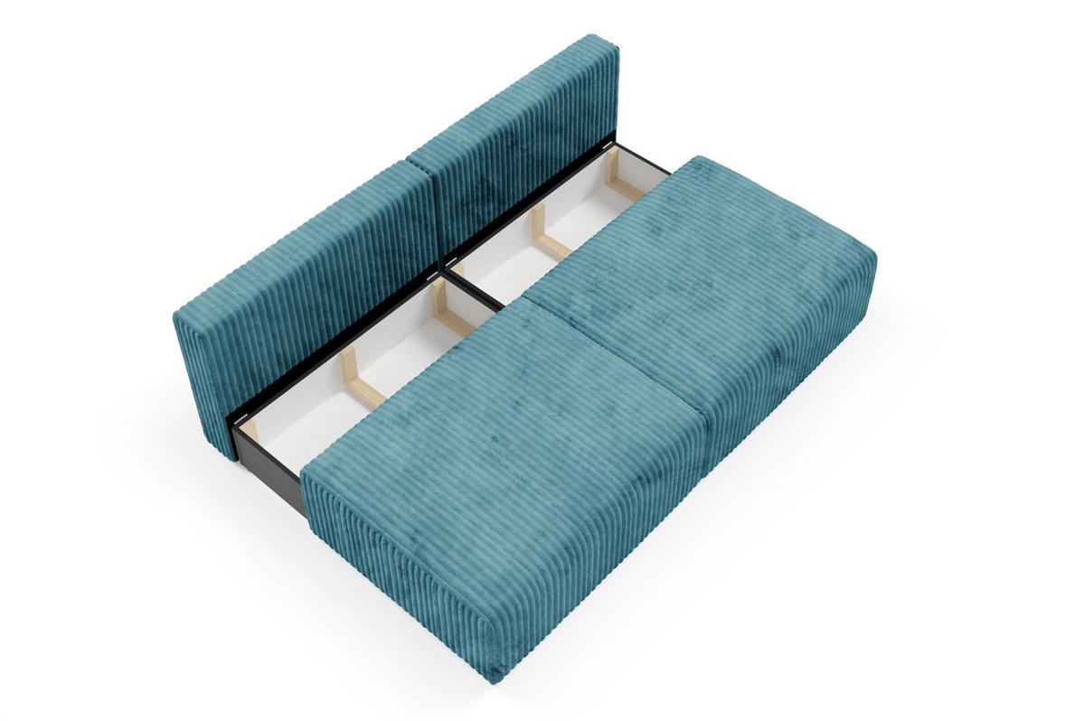 SCHLAFSOFA Natalia Xs - Blau, Holzwerkstoff/Textil (216/85/105cm) - Fun Möbel