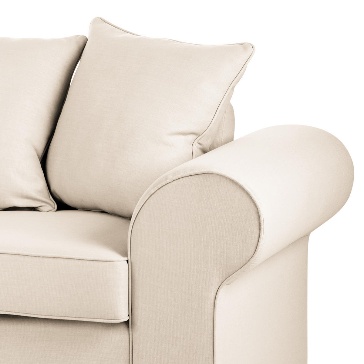 SOFA - Webstoff - Beige, Textil (187/84/90cm) - home24