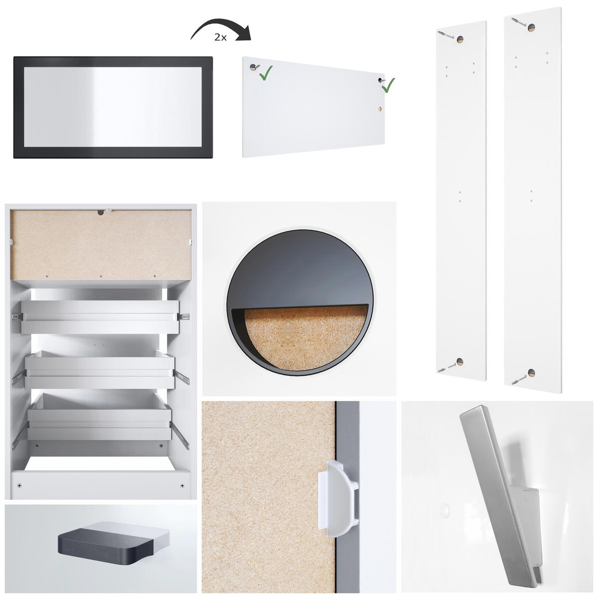 GARDEROBE Pino Beton Oxid Optik - Hellgrau, Holzwerkstoff (135/190/36cm) - Vladon