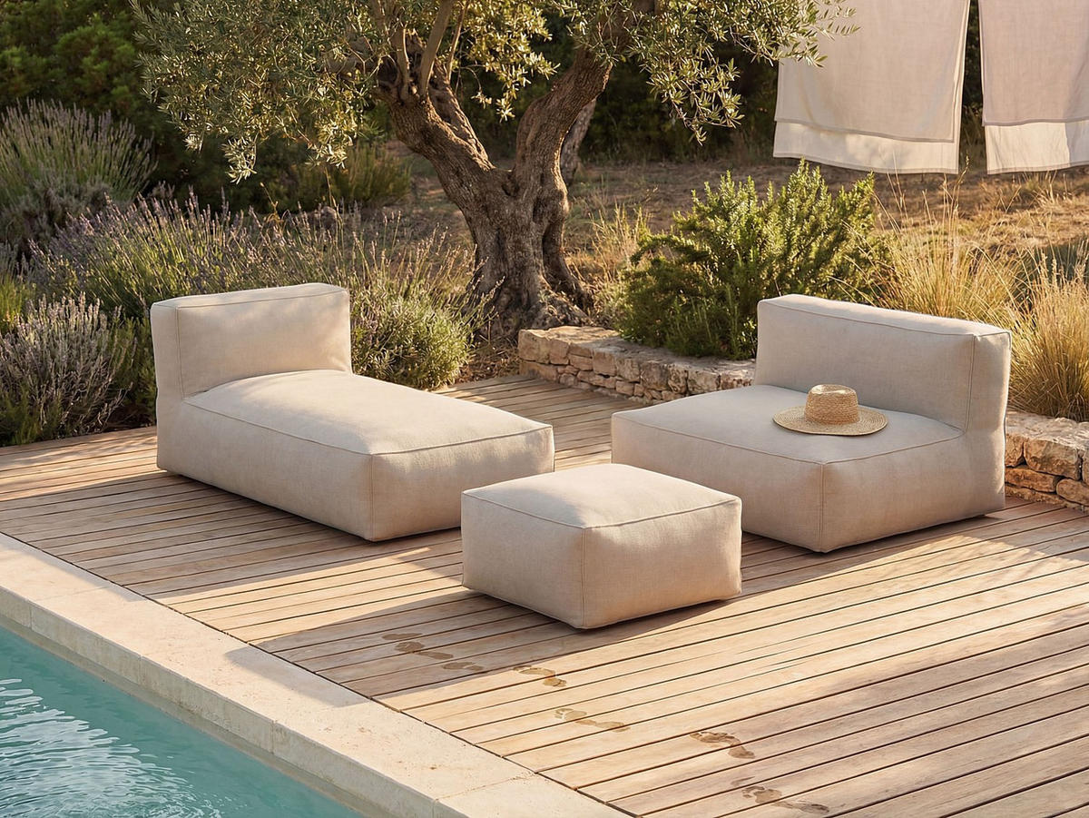 GARTENSITZGRUPPE im Set - 4 -Sitzer - Olefin - beige - NOUMARA - Beige, Textil - Vente-Unique