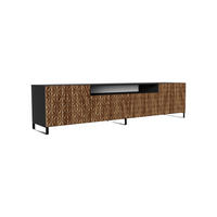 TV-SCHRANK Cali III 200 cm, dreitürig, schwarz, catania - Schwarz/Braun, Kunststoff (200/53/41cm) - Margaret Hadas24