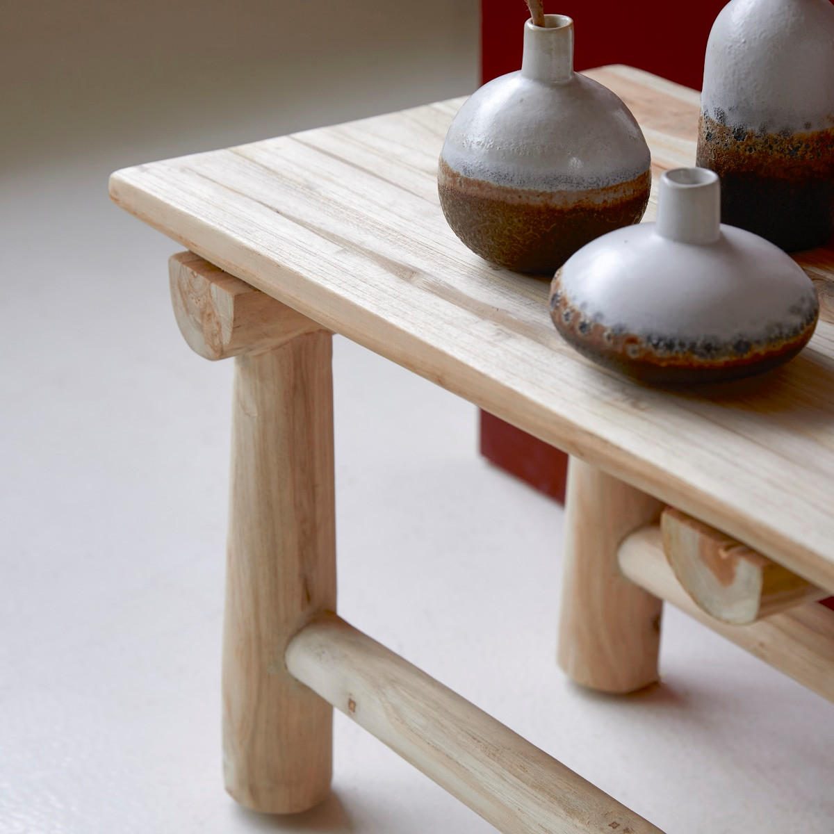 BEISTELLTISCH Kilim Natur aus Teak - Naturfarben, Holz (30/80/30cm) - Tikamoon