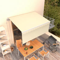MARKISE Automatisch Einziehbar mit Volant 3,5x2,5 m Creme - Creme, Metall (350/1/350cm) - furnicato