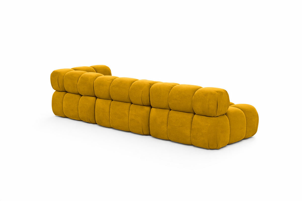ECKSOFA L-Form Modulare, Veloursstoff Salvador, Gelb, Links, Selia - Gelb, Holz (285/160cm) - Kaiser Möbel