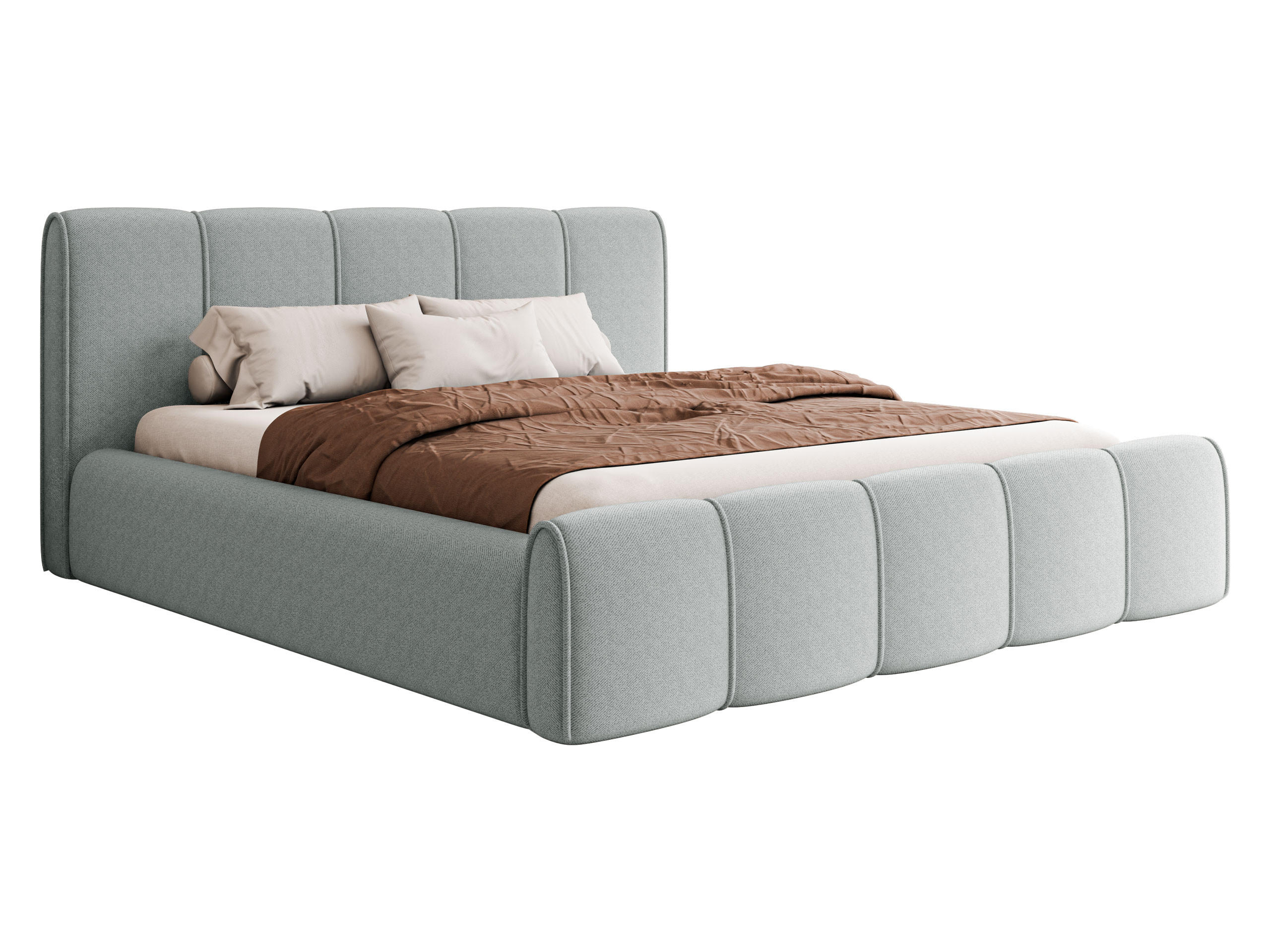 POLSTERBETT Lewis - Hellgrau, Holz/Holzwerkstoff (180/200cm) - MIRJAN24