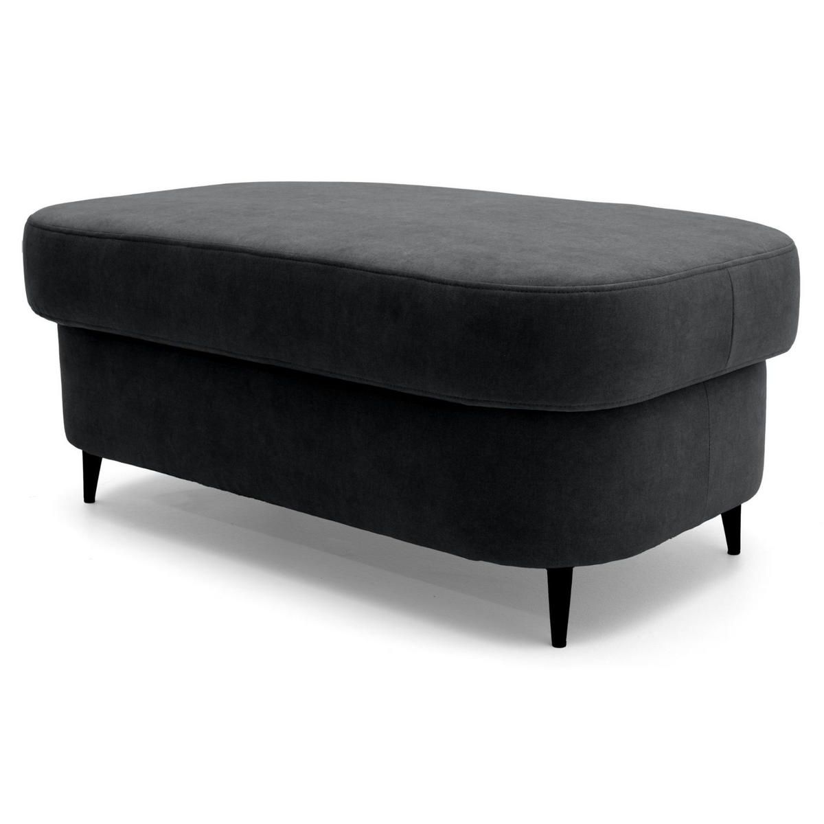 POUF PRIAM 104 x 60 cm Velours Anthrazit - Anthrazit/Schwarz, Holz/Textil (104/43/60cm) - Muffo