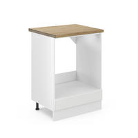 HERDUMBAUSCHRANK R-Line Weiß Landhaus 60 cm , AP Eiche - Weiß, Holzwerkstoff (60/81.6/60cm) - Vicco