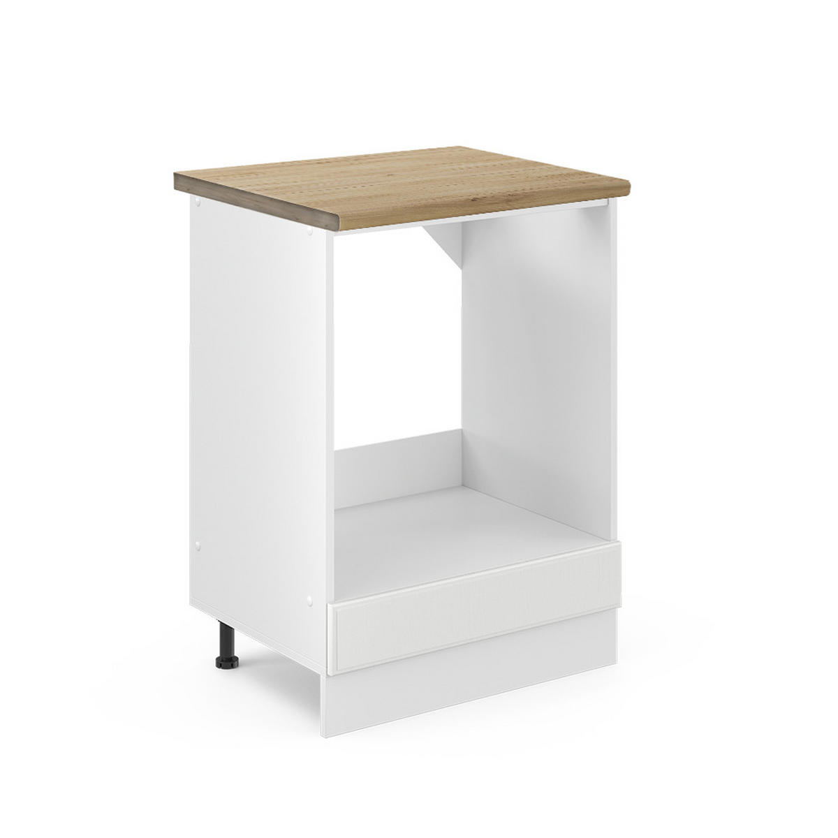 HERDUMBAUSCHRANK R-Line Weiß Landhaus 60 cm, AP Eiche - Creme/Weiß, Holzwerkstoff (60/81.6/60cm) - Vicco