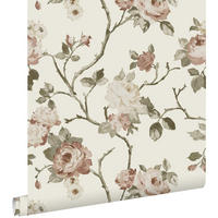 TAPETE Blumenmuster 53 cm x 10.05 m - Beige, Papier (53/1000cm) - ESTAhome