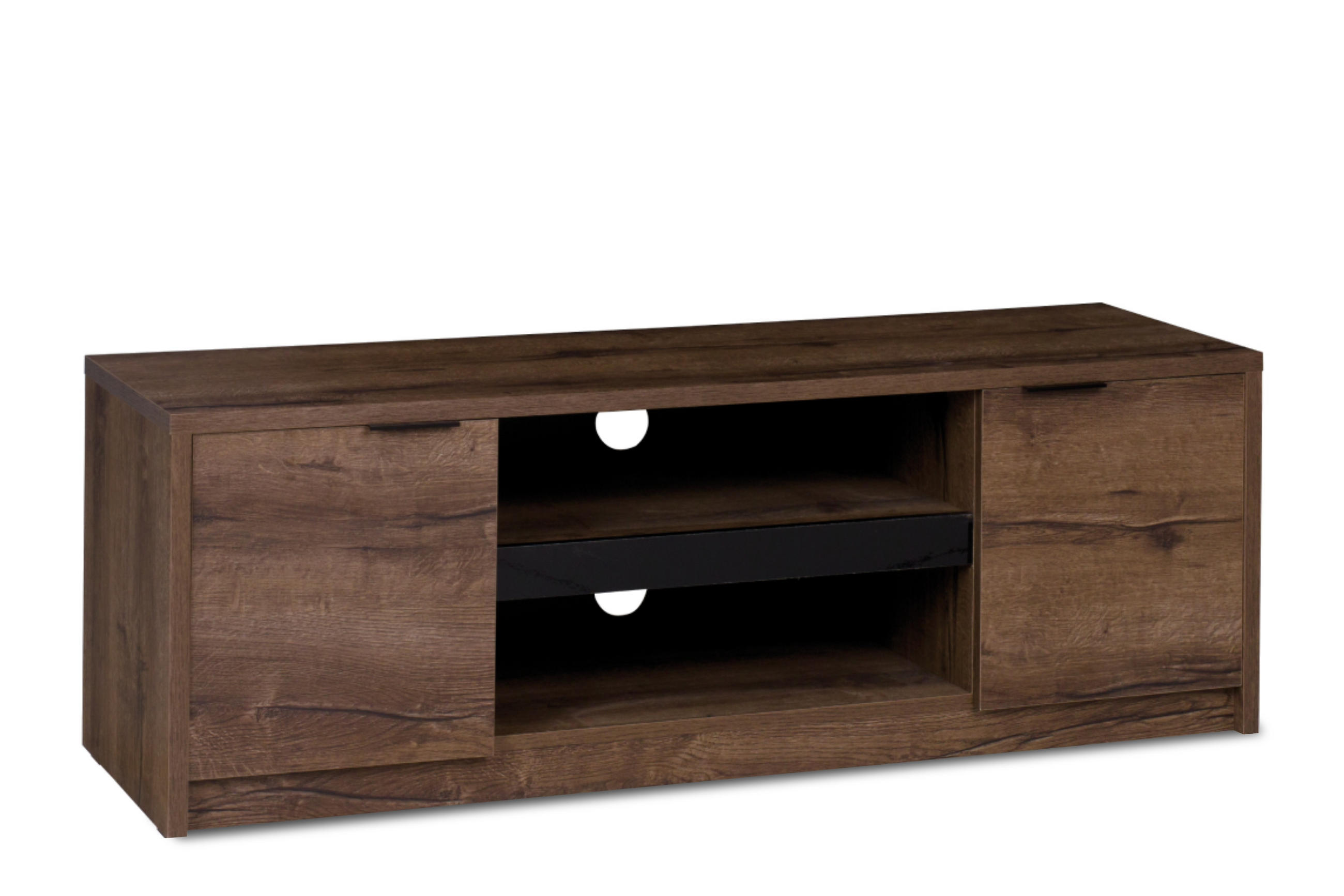 TV-SCHRANK MERO mit Türen und Einlegeböde, Dunkelbraun - Dunkelbraun, Holzwerkstoff (135/46/40cm) - KONSIMO®