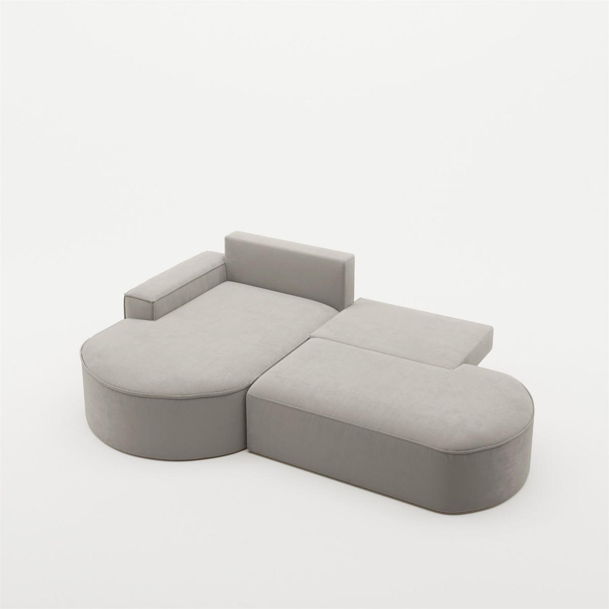 ECKSOFA Venedig Mit Schlaffunktion - Hellgrau, Holzwerkstoff/Textil (278/179cm) - Fun Möbel
