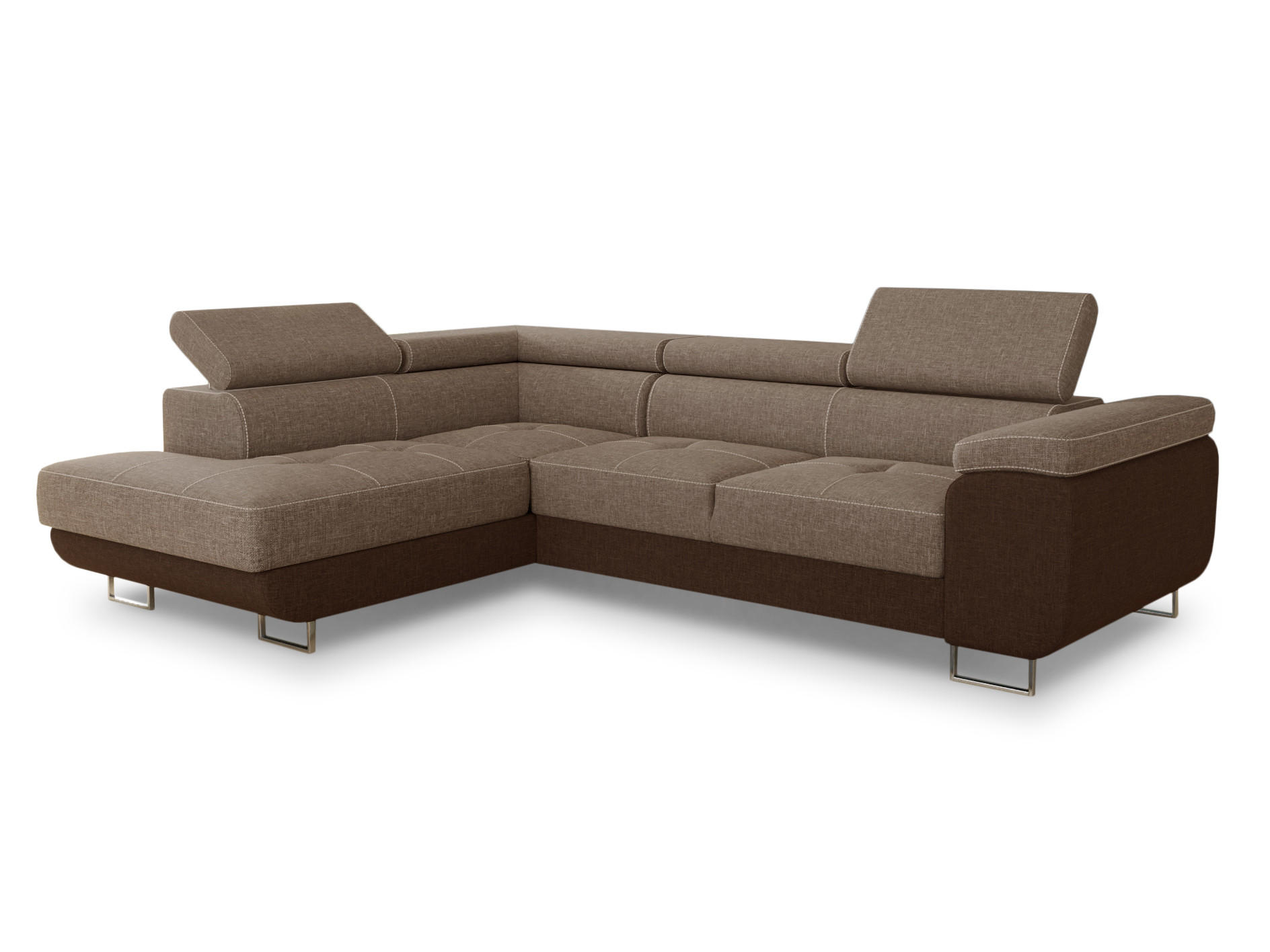 ECKSOFA Caris, Seite: Links - Braun, Holz/Textil (273/203cm) - Sofnet