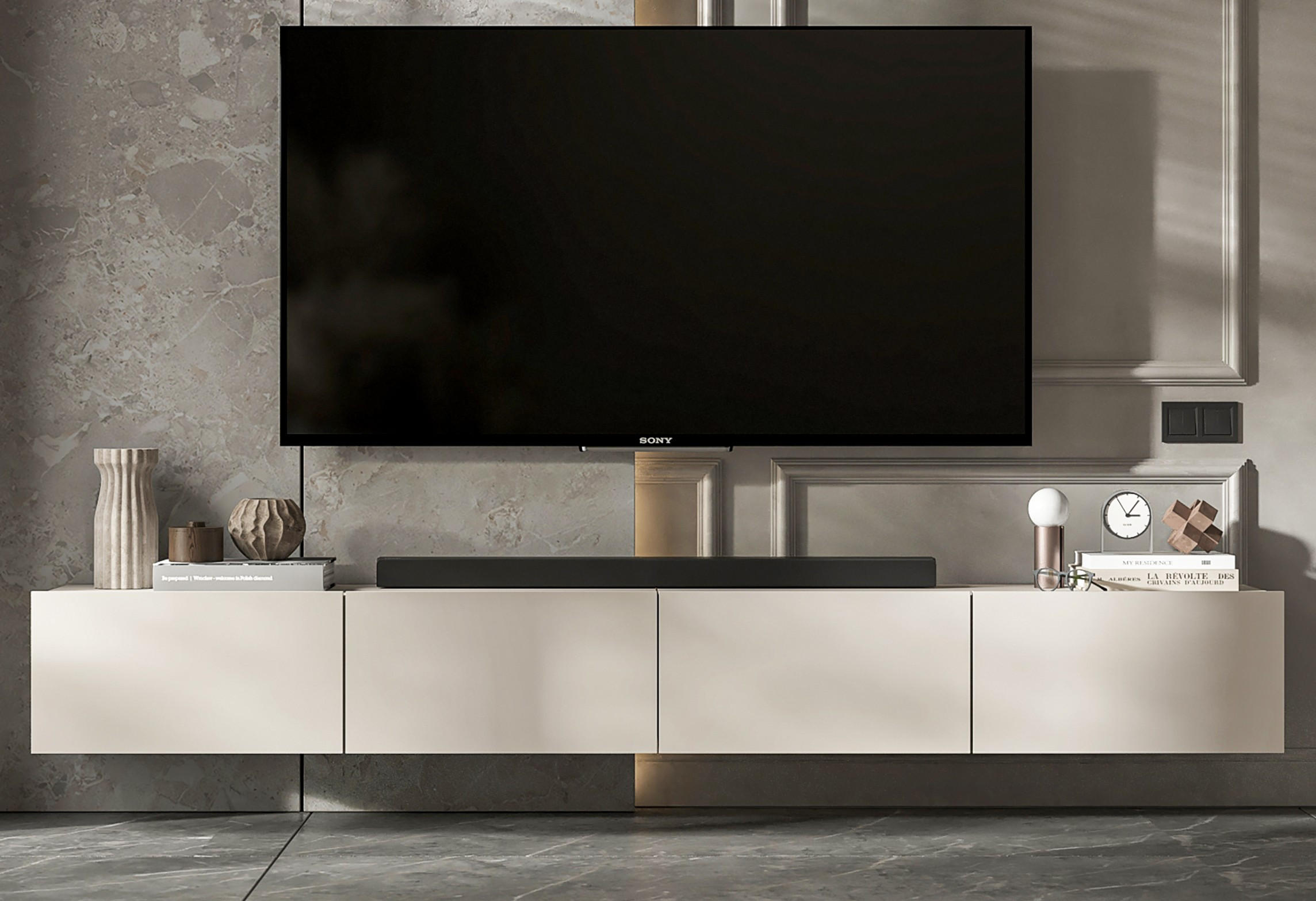 TV-LOWBOARD 2-er Set Enjoy Kaschmir Matt 120 cm - Kaschmir, Holzwerkstoff (240/30/35cm) - Meble Lindner