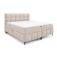BOXSPRINGBETT 160x200 Altessa mit Bettkasten, Matratze, Topper, Beige - Beige, Holz/Textil (160/200cm) - Emporius