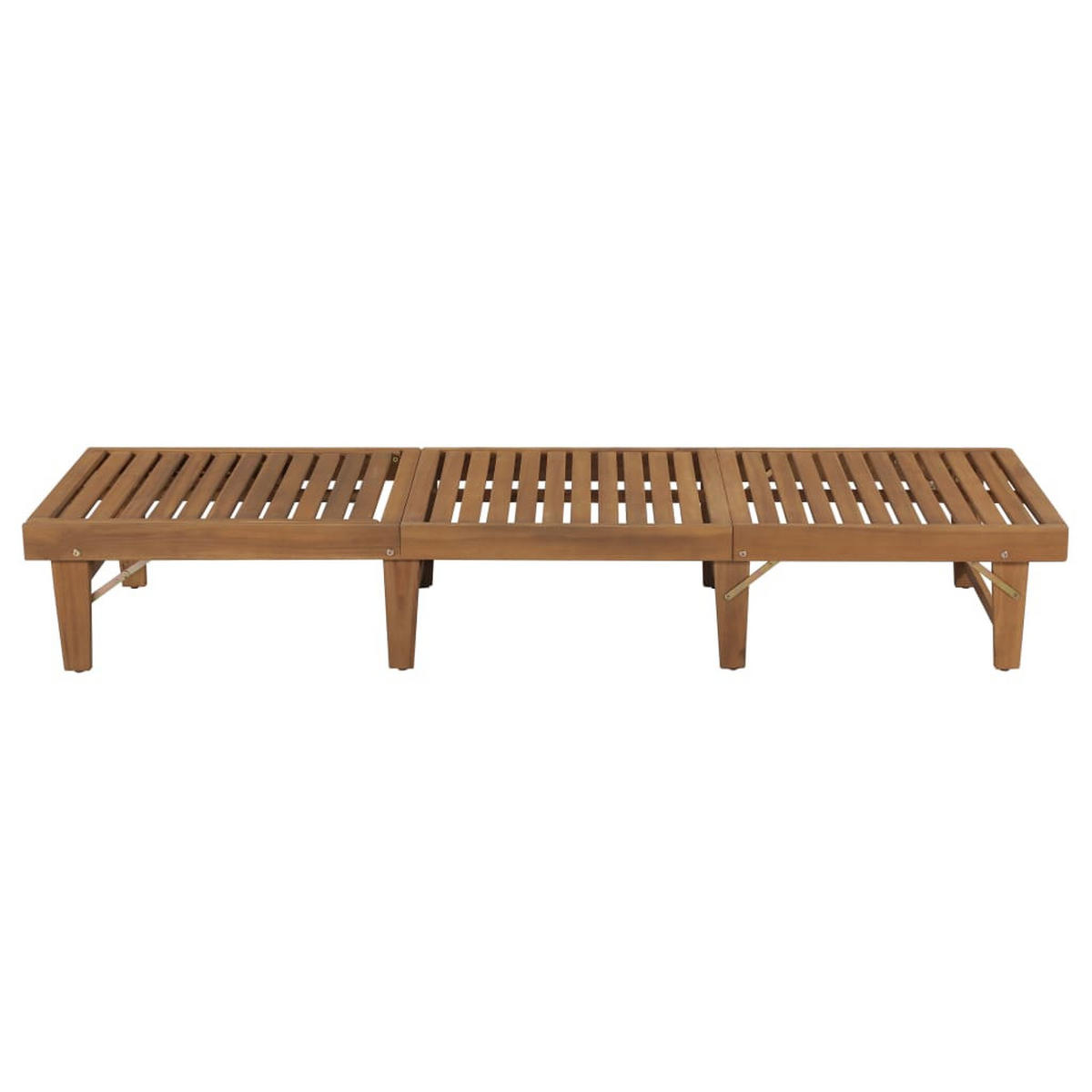 SONNENLIEGE Klappbar Massivholz Akazie - Braun, Holz (61/86/200cm) - furnicato