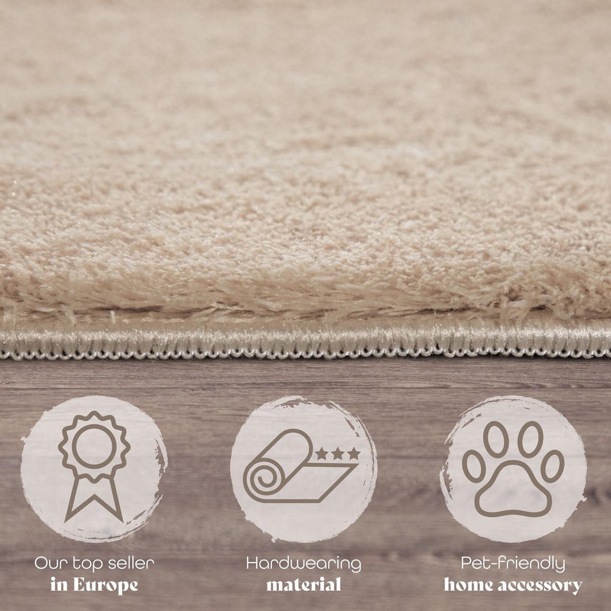 FLACHWEBETEPPICH Beige 60 x 100 cm - Beige, Kunststoff (60/100cm) - TT Home
