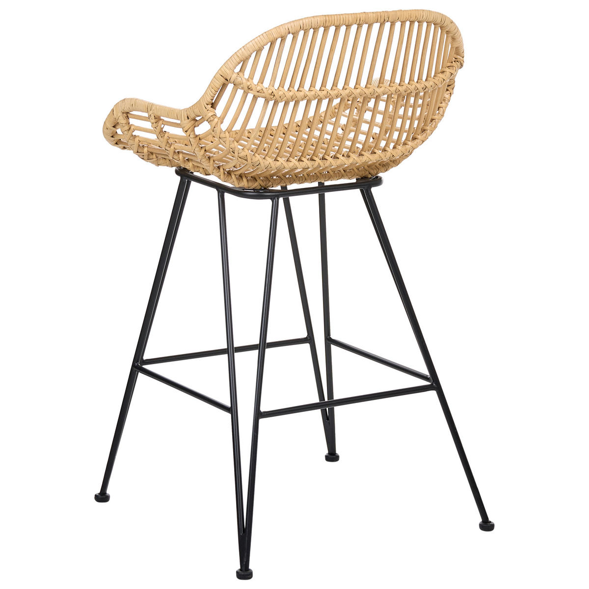 BARSTUHL 2er-Set Rattan Naturfarben Terrell - Naturfarben, Naturmaterialen (54/94/57cm) - Beliani