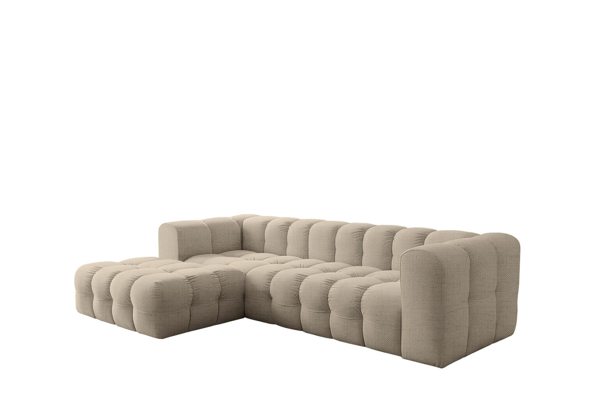 ECKSOFA Solvie In Moly - Beige, Holzwerkstoff/Textil (193/290cm) - Fun Möbel