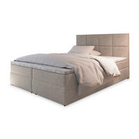 POSTEL BOXSPRING LENA 160x200 cm, s matrací a úložným prostorem, béžová - béžová, kompozitní dřevo/textil (160/200cm) - MASSENO