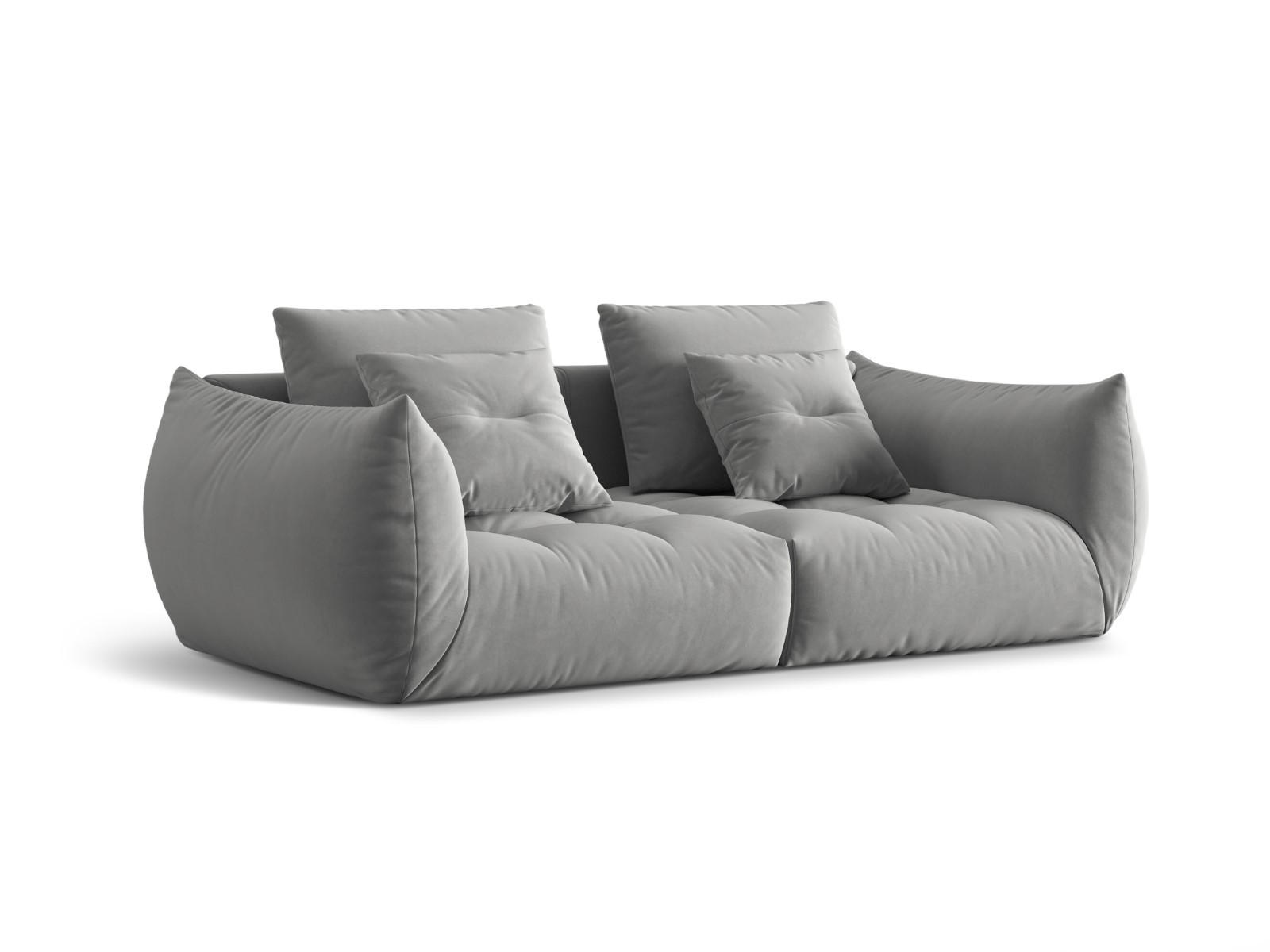 SOFA modular Bloom aus Samt grau 3 Sitzplätze - Grau, Textil (106/95/232cm) - Micadoni