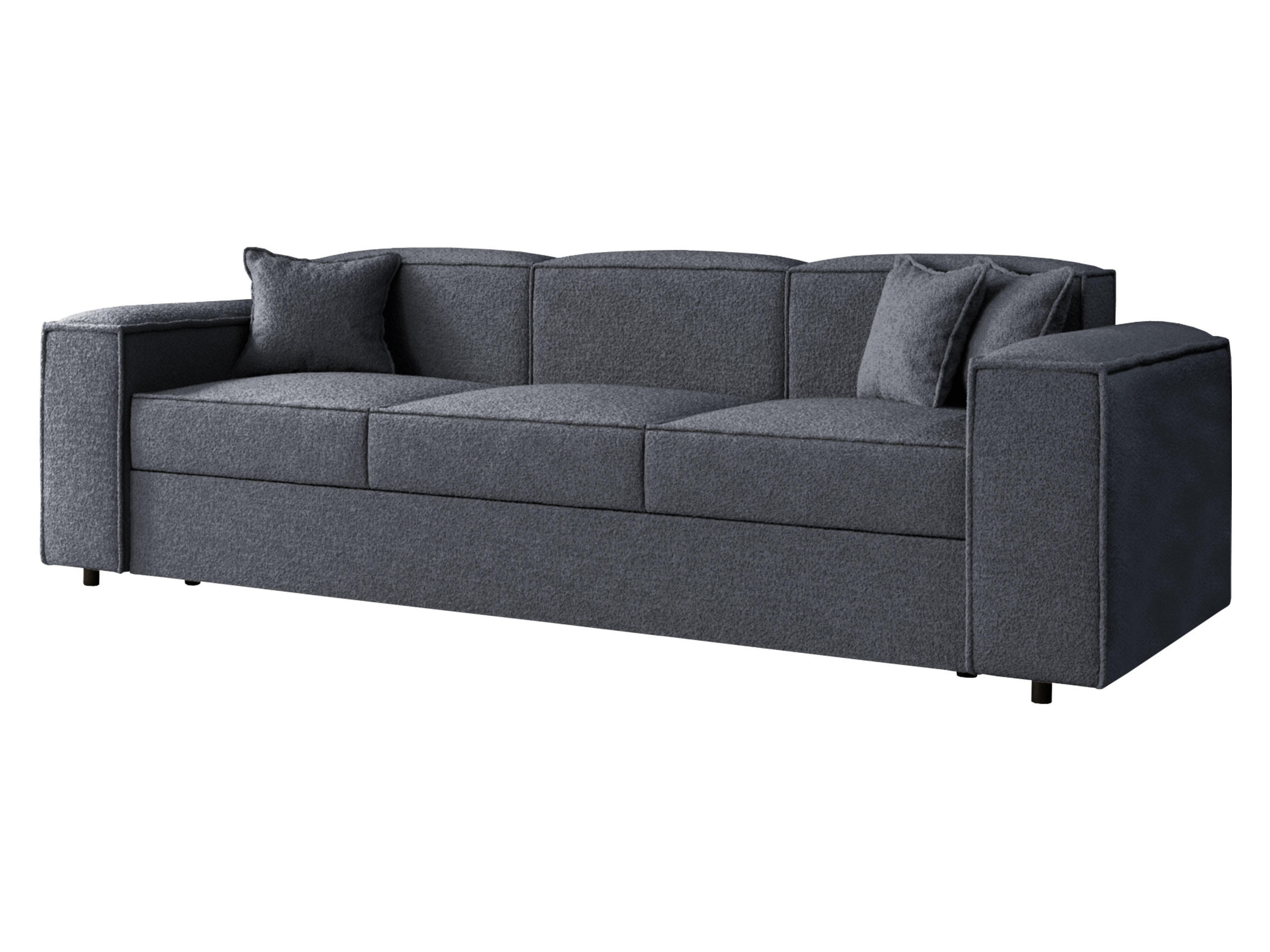 SCHLAFSOFA Santos Boucle - Dunkelgrau/Schwarz, Holzwerkstoff/Kunststoff (252/79/88cm) - MIRJAN24