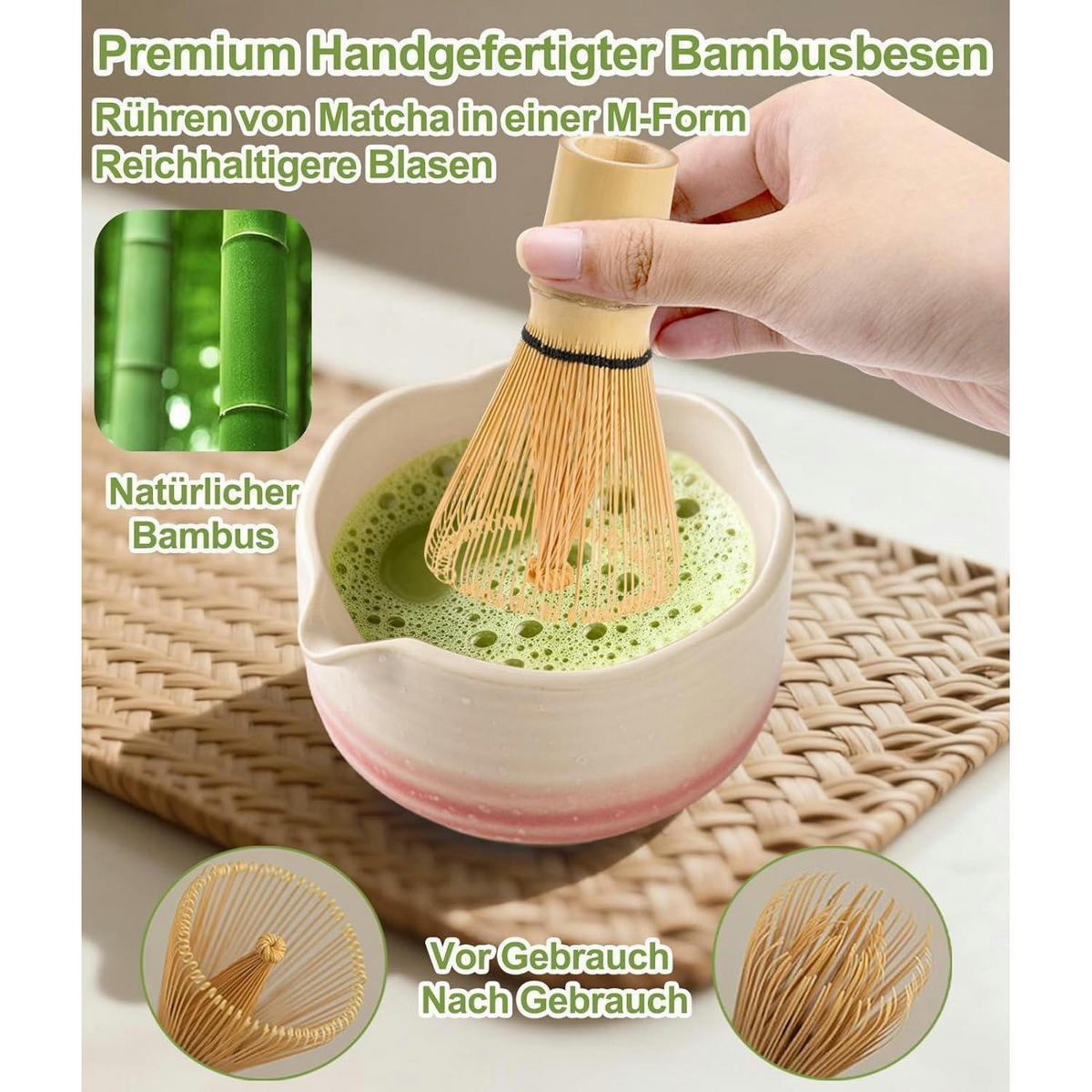 MATCHA Set 7-teiliges Set Rosa Farbverlauf - Rosa, Keramik (15/10/15cm)