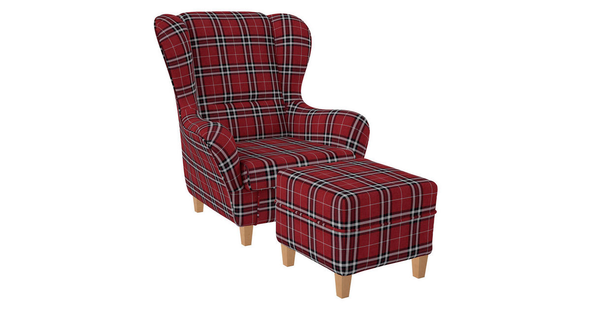Supellex OHRENSESSEL Sofia Relaxsessel mit Hocker