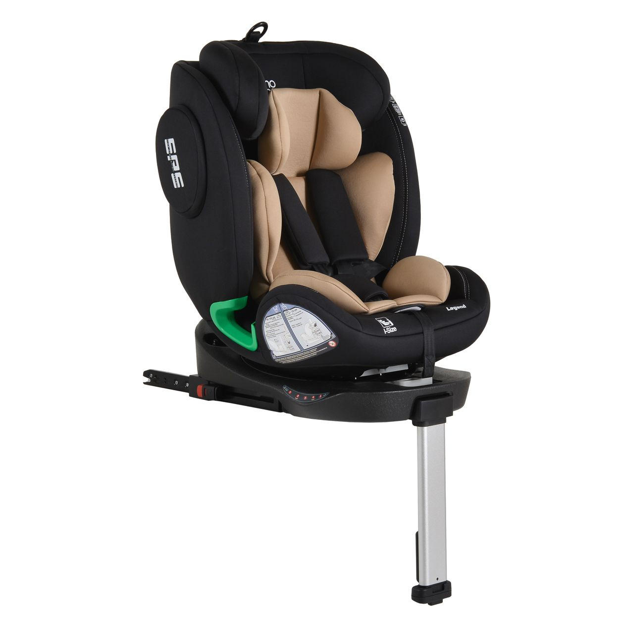 KINDERSITZ Legend i-Size beige (40-150cm) Isofix 360 Grad-Drehung Stützbein SPS - Beige, Kunststoff (46/60/50cm) - Moni