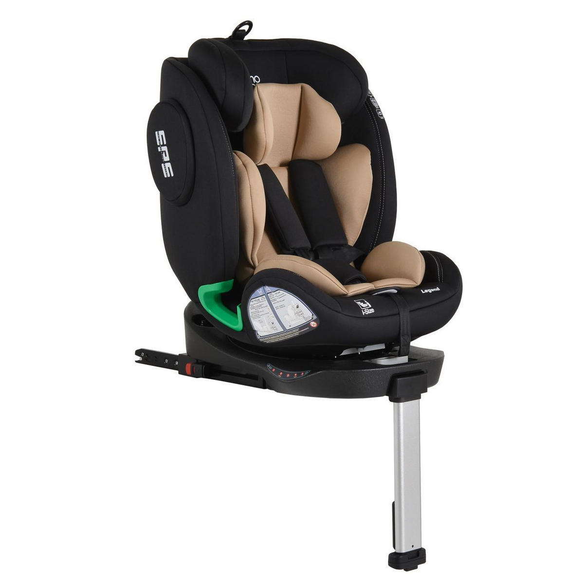 KINDERSITZ Legend i-Size beige (40-150cm) Isofix 360 Grad-Drehung Stützbein SPS - Beige, Kunststoff (46/60/50cm) - Moni