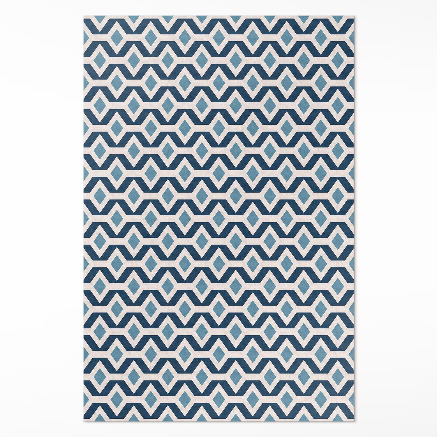 TEPPICH 120x180 cm Geometrisches Muster eines Musters - Hellblau, Kunststoff (120/180cm) - Wallfluent