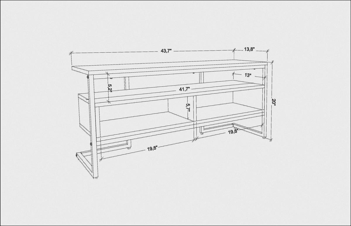 TV Unit Merrion Gold und Saphir Eiche - Dunkelbraun, Holzwerkstoff (111/51/35cm) - Decorotika