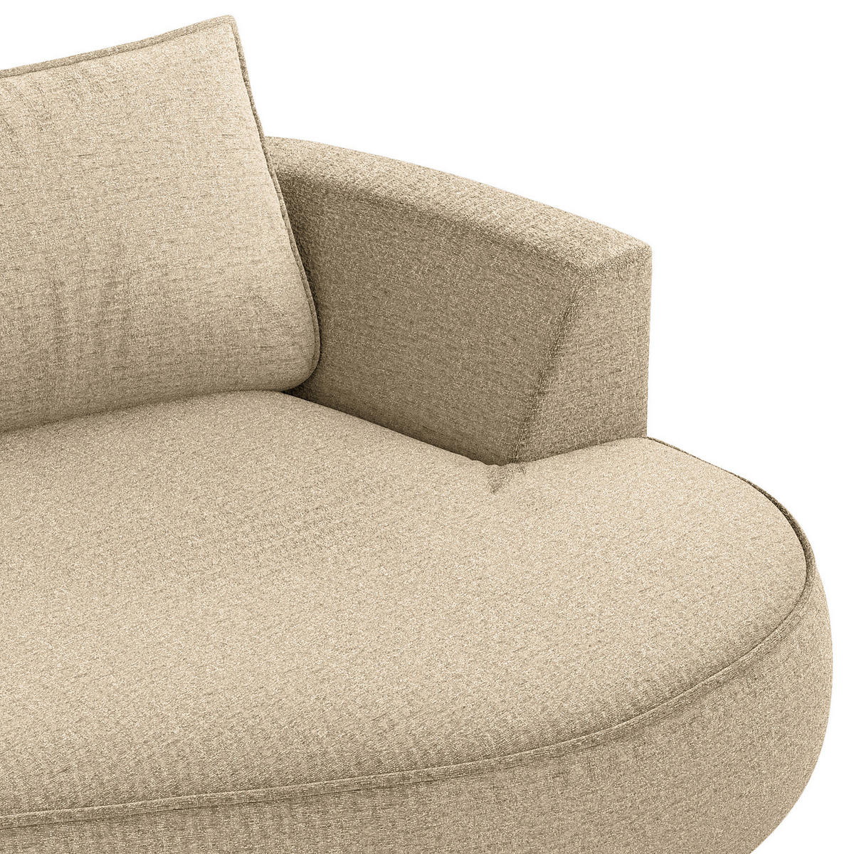 OTTOMANE - modular - Taupe/Schwarz, Kunststoff/Textil (196/82/146cm) - home24