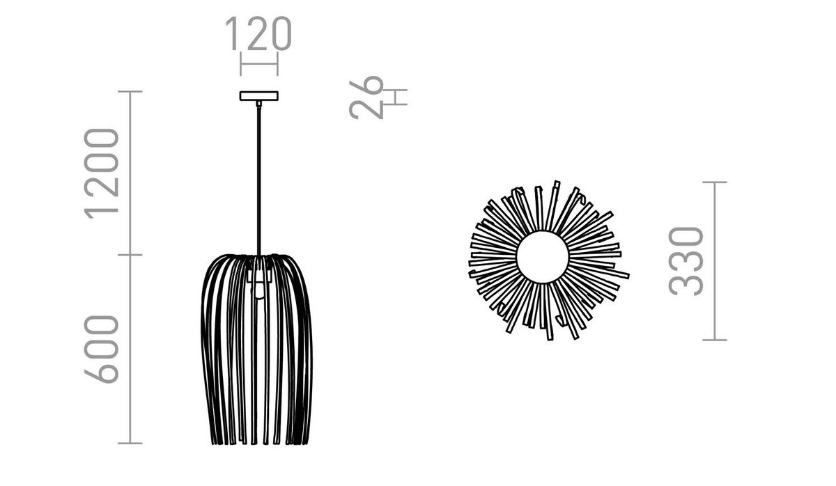 PENDELLEUCHTE ZALA Weiße PVC 11 W - Weiß, Kunststoff (30/30/120cm) - Rendl