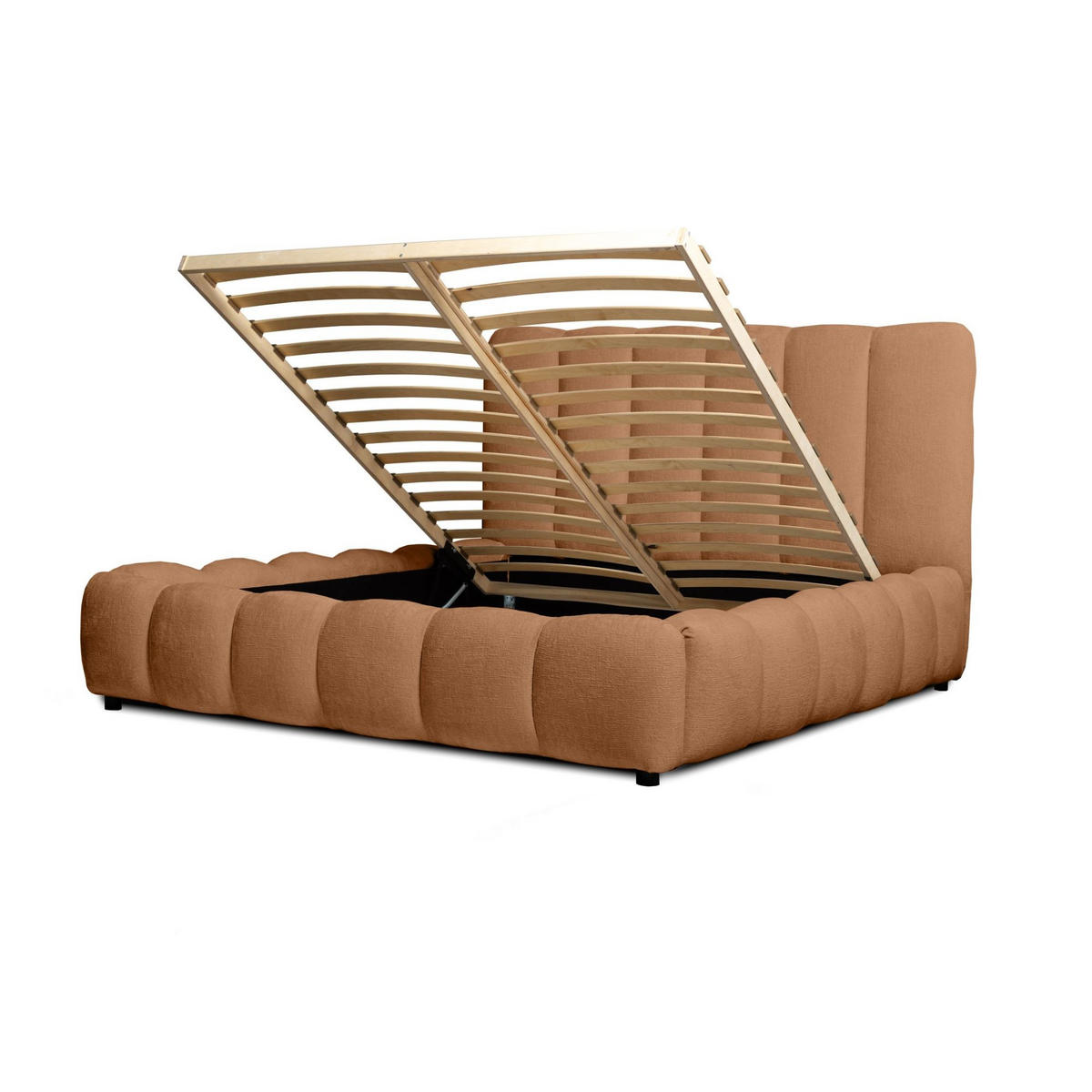 POLSTERBETT Heda Komplettset - Rotbraun, Holzwerkstoff/Textil (180/200cm) - Fun Möbel